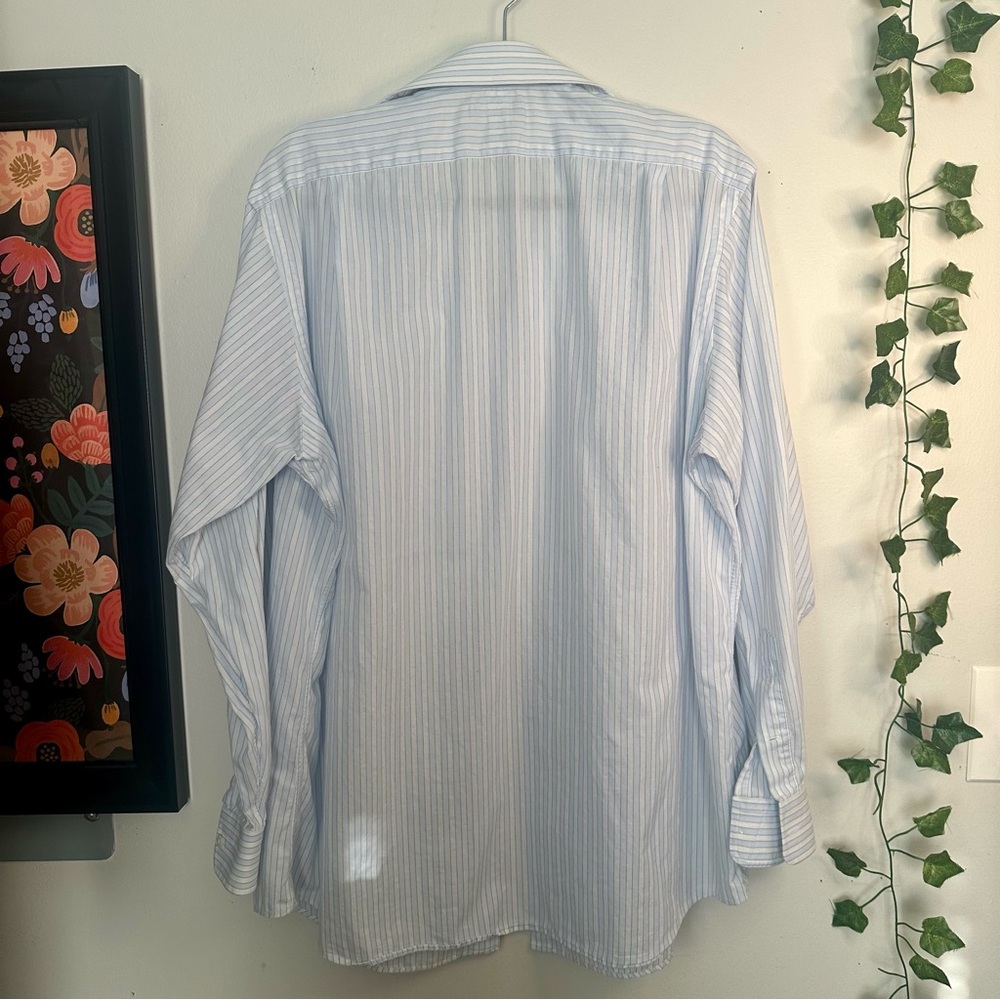 Paul Frederick Dress Button Shirt 16.5-35 Finest Long Staple 100% Cotton Striped - Picture 2 of 7